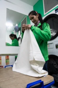 Fresh folded towels for gym and spa hire — 1 Stop Wash London